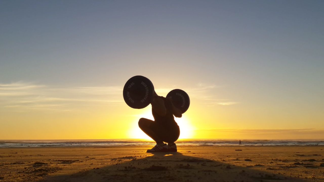 Training in Neuseeland am Strand